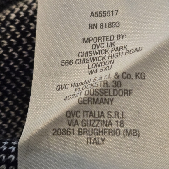 d& co Denim & Company Black and White Checkered Sweater Crew Neck Women's L - Picture 8 of 11